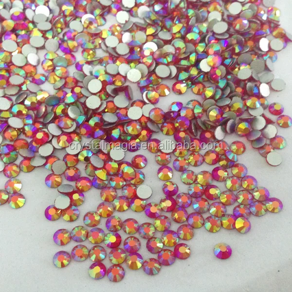 2017 cheap price siam AB rhinestones non hotfix flatback Glass crystal