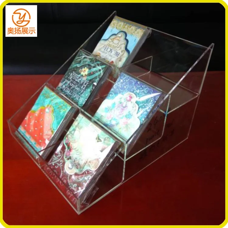 China factory custom counter top clear acrylic notebook display rack stand