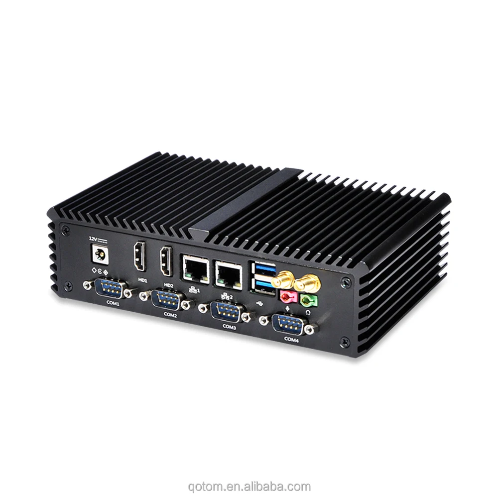 I5 6 портов COM настольный компьютер Qotom-Q350P 8G DDR3L RAM 128G SSD Wi-Fi Core i5-4200U безвентиляторный 2 LAN RS485 киосков мини-ПК