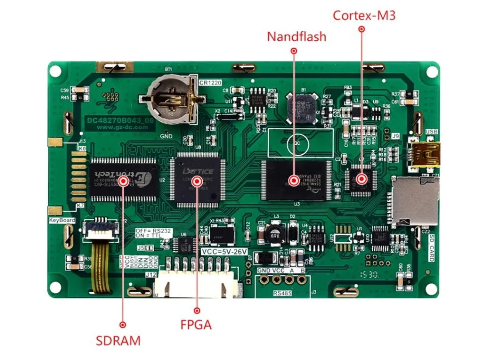 Последовательный интерфейс 2 8 дюймов 240*320 разрешение ЖК-дисплей RS232 TTL