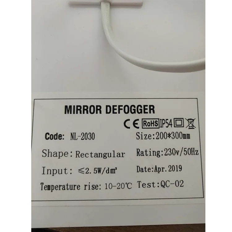 
Bathroom Electric LED Mirror Defroster Defogger Film Bath Mirror Hotel Home Bathroom Rectangle IP54/IP44 CE/IP54/ROHS 2 Years 