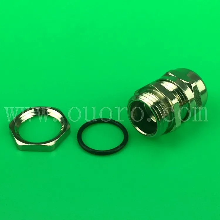 OUORO IP68 ROHS PG9 (4-8mm) waterproof Metal Nickel Planted Brass Cable Gland