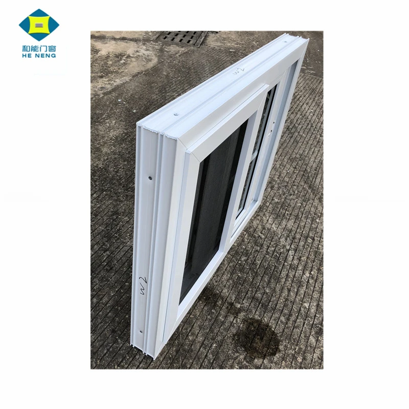 China Supplier Hot Sale 2 Rail Track White UPVC Profile Sliding Windows With Grill And Fly Screen