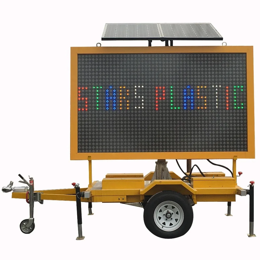 Mobile Informative LED Solar Traffic Warning Signs Variable Message Signs screen Trailer Traffic Signal