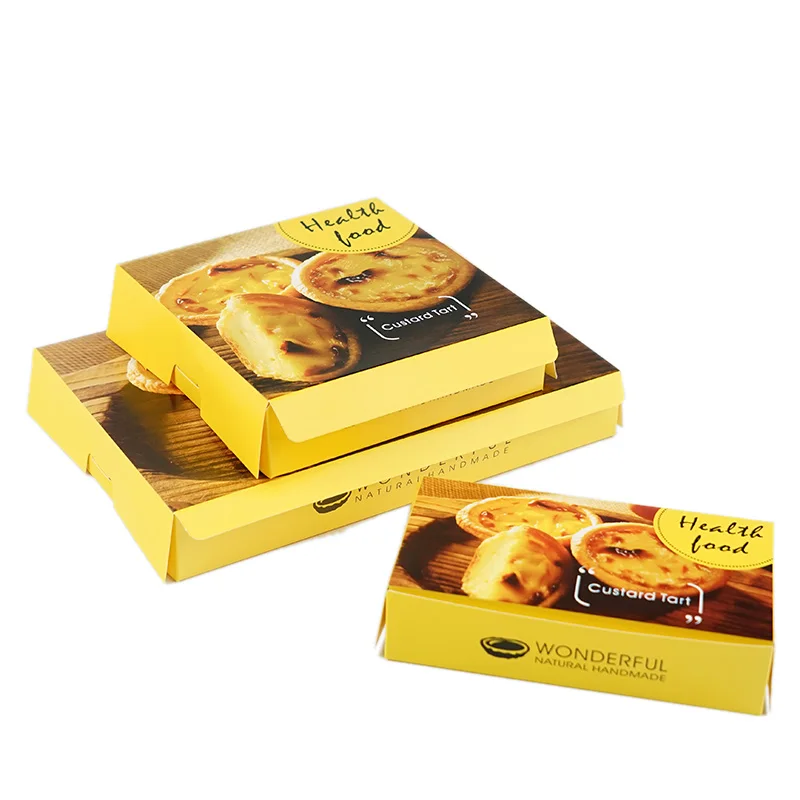 Disposable Food Touch Cardboard Egg Tart Box Bakery Box Bread box