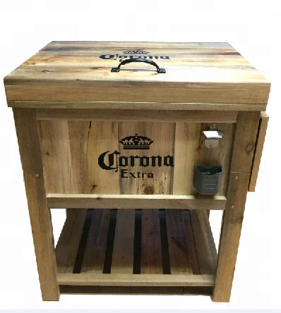 wood ice cooler box ice chest bucket