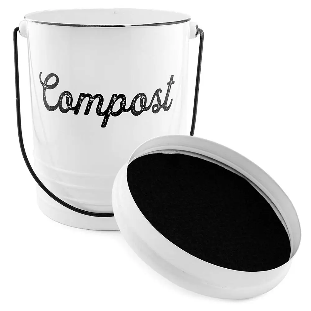 Эмалированный компостный ящик фермерский с крышкой