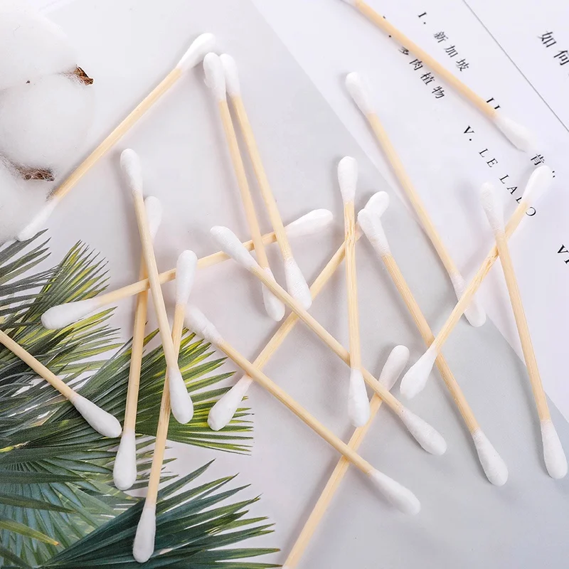 Newest selling disposable soft touch 400pcs multifunctional wood stick ear cleaning cotton tips