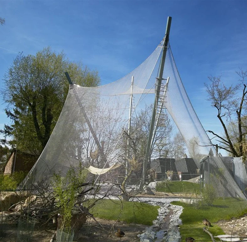 
hand woven stainless steel rope protection wire mesh fish farm rope mesh netting 