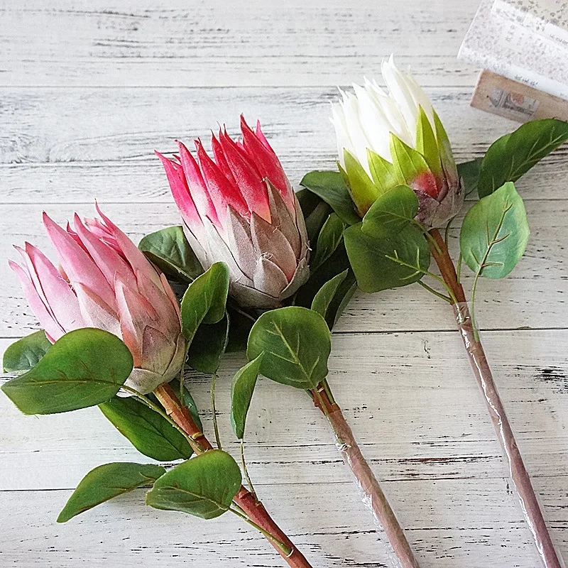 Factory China Artifical Flowers Hand Made Protea Cynaroides King Protea Big Flowers