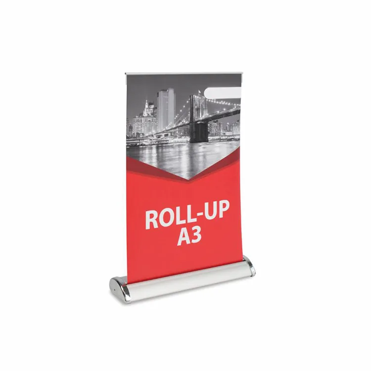 Modern High Quality Custom Desktop Retractable Mini Roll Up Banner Standee