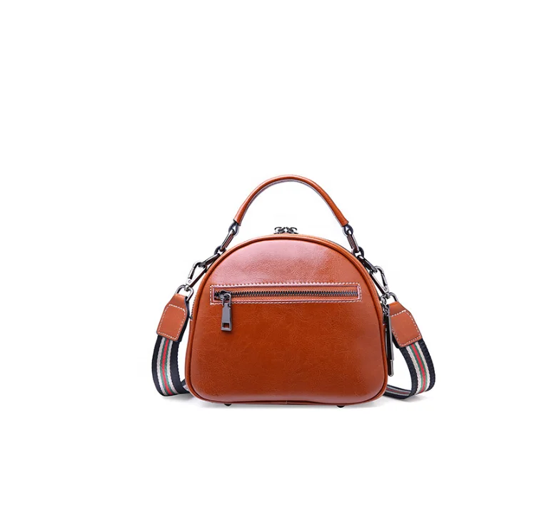 JUNYUAN Vintage Genuine Leather Handbag For Women Shoulder Cirecle Bag