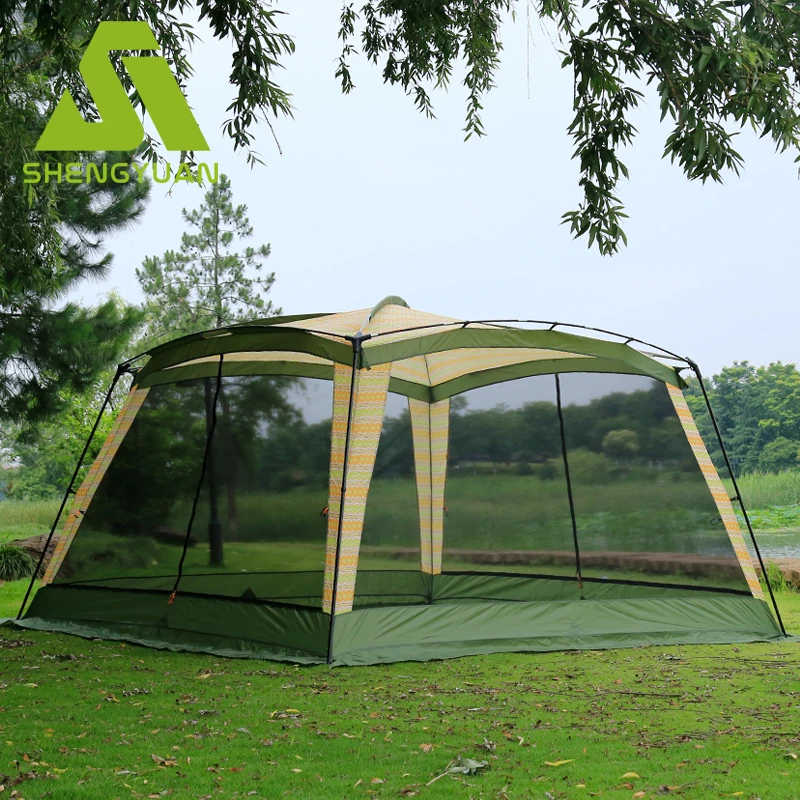 
Luxury Large Screen House Tent & Room Canopy Tent With Mesh Side Wall Big Family Tents For Camping 