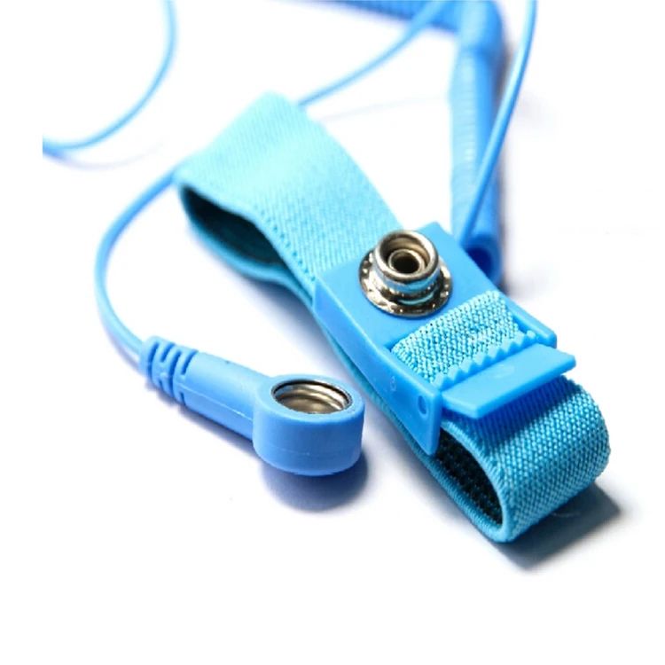 Durable Blue Color Fabric Conductive Band Adjustable Elastic Static Control ESD Wrist Strap
