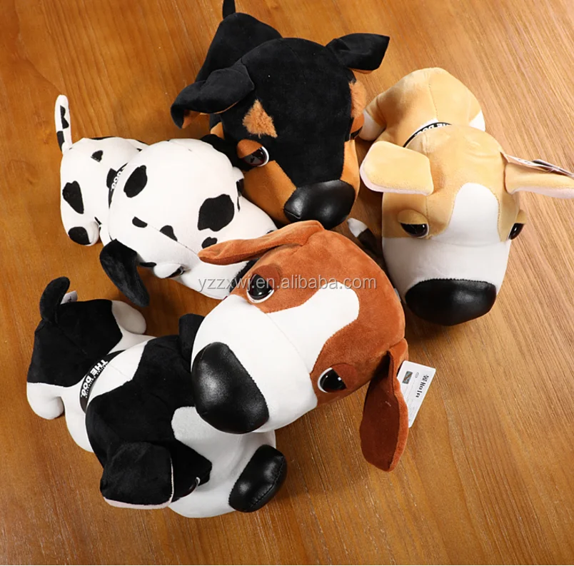 free sample big head plush dog stuffed big head dog animated stuffed dogs