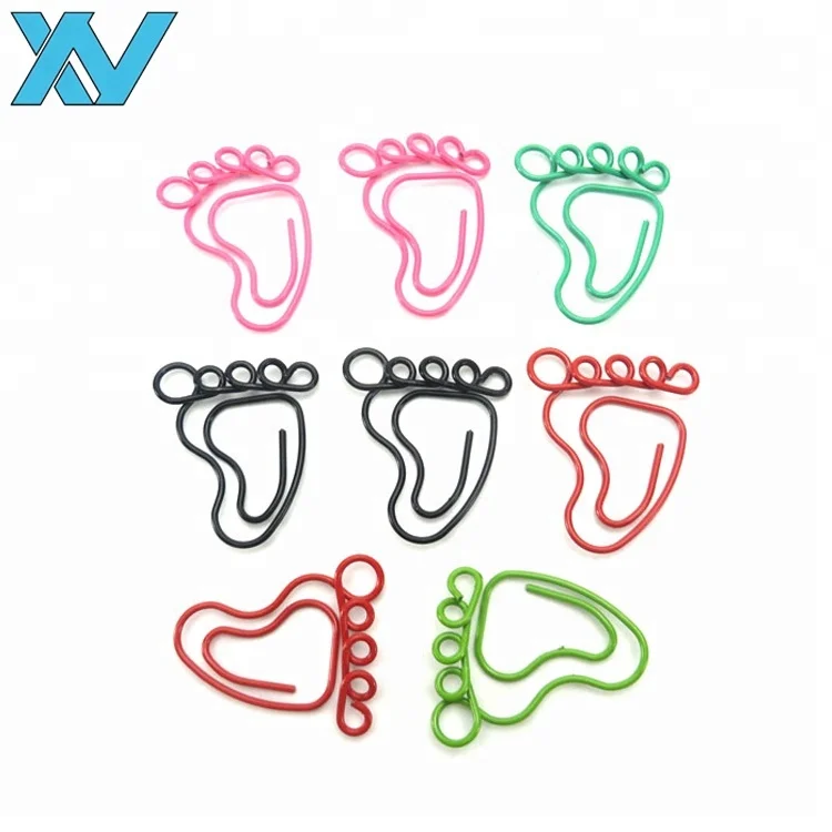 Christmas gifts human foot design metal feet shaped paper clips