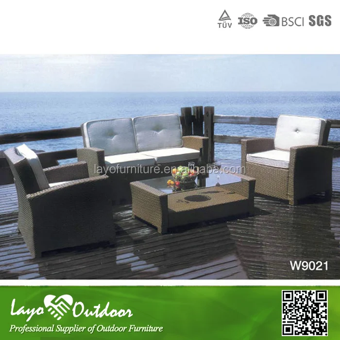 Ly профессиональный мебель мануфактура оптовая продажа пользовательские новинка диван из ротанга kd сад диван и кресла коричневый цвет диван W9021