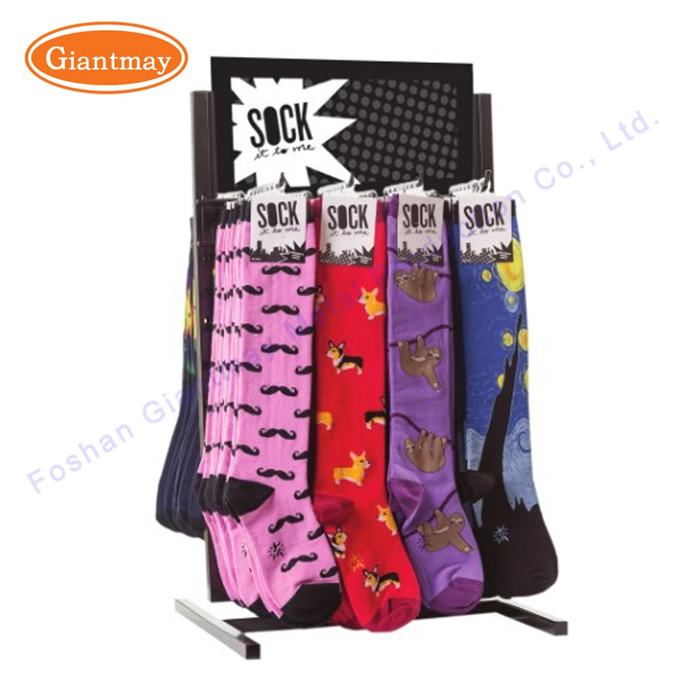 Custom Double Sides Hooks Hanging Countertop Socks Display Stand For Retail
