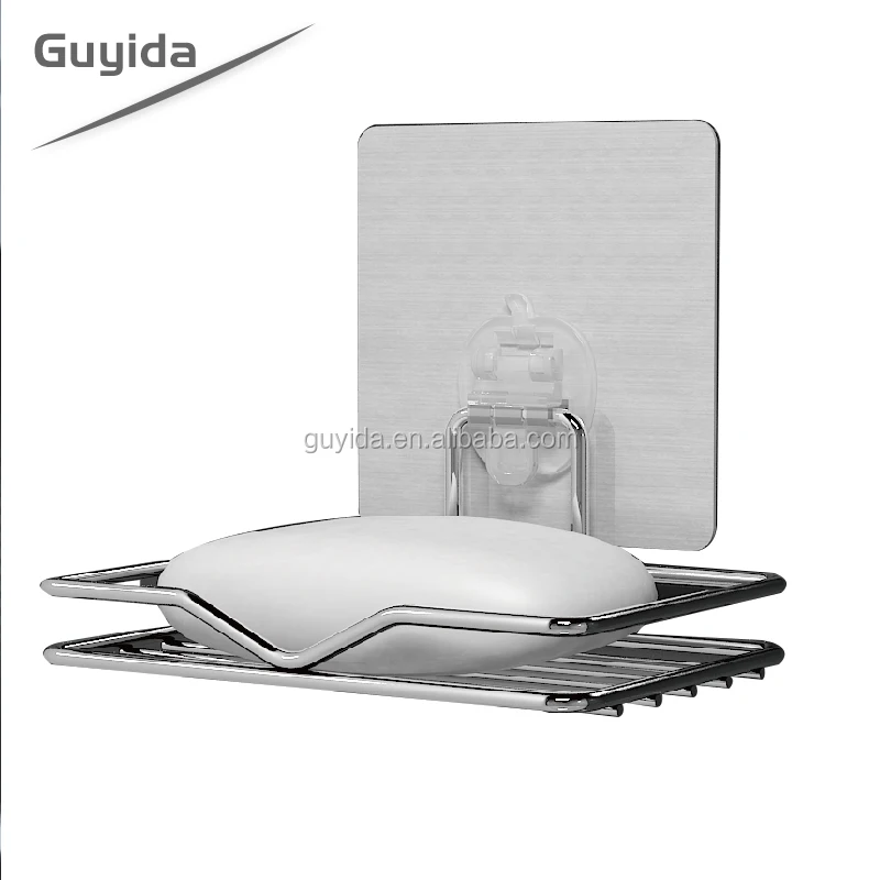 
Magic sticker movable nailess Stainless steel bath soap holder 