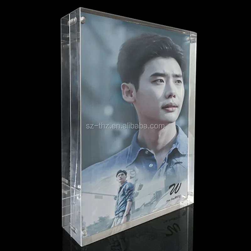 
7' 178x127mm Acrylic Magnet Photo Frame Home Garden Decor Creative Crystal Picture Frame Marcos Fotos cadre photo 