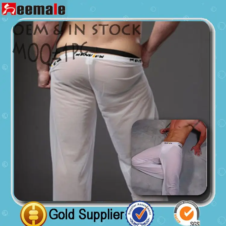 Бесплатный образец картину Йога брюки свободные прозрачные сексуальные пенис Manview белье SM01-6