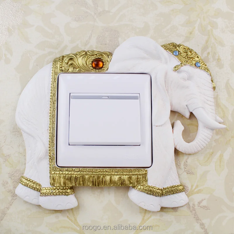 Roogo resin elephant light switch stickers