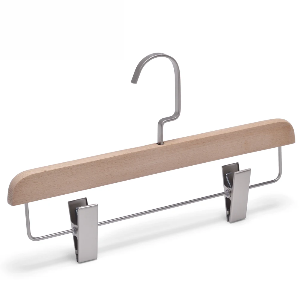 Hangers Wooden with Clips Cheap Clip for Pants Cloth with Logo  Custom Garment Deluxe Clothes Hanger