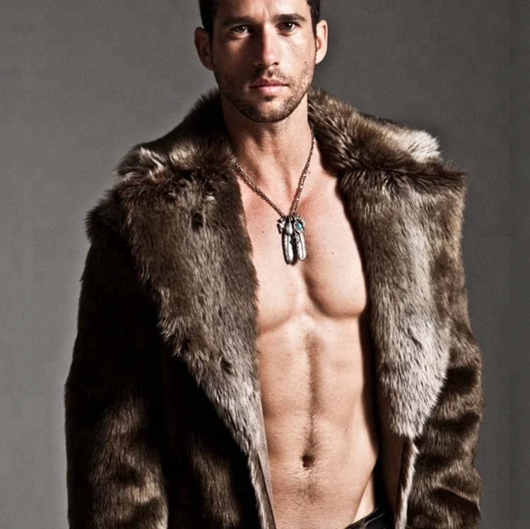 Factory direct wholesale clothes man winter faux fur coat