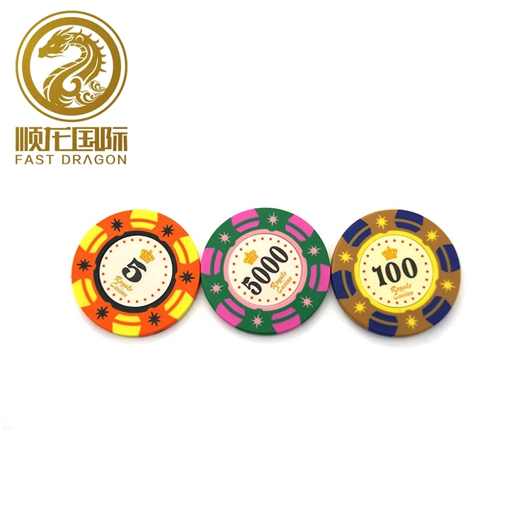 Wholesale Casino Clay  Poker Chip Wholesale round with stickers for poker chip