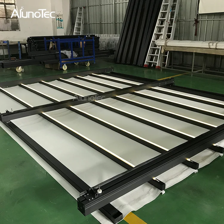 Wall Hanging Waterproof Motorized Retractable Awnings Pergola With Led Light For House Corridor