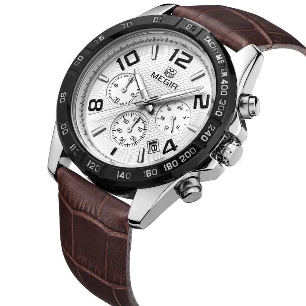 Custom quartz stainless steel case back watch water resistant chinese chronograph movement watch