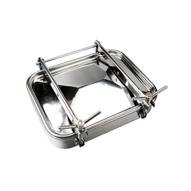 
Sale Food Grade Stainless Steel Rectangle Manhole Cover With Pressure Manhole for sanitary tank Food medicine 