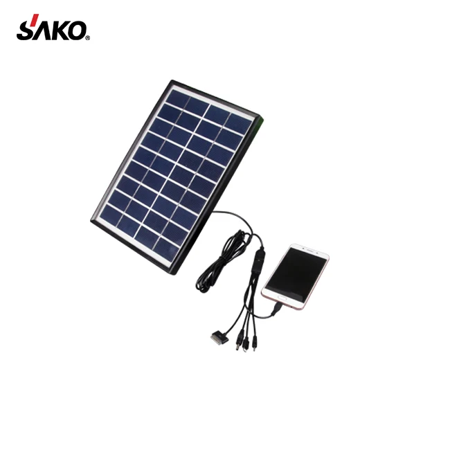 SAKO Hot sales Africa 5W 6V solar panel battery phone mobile charger with solar power charger for cellphone