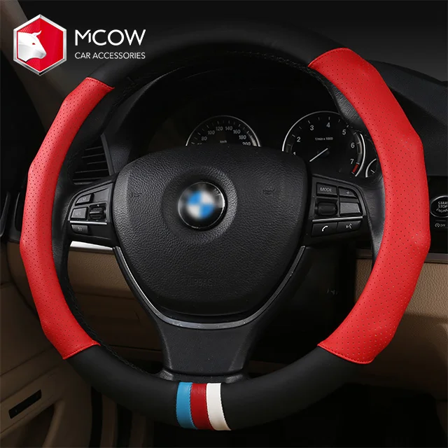 
New Arrival 7 Design Car Accessory Fashion Durable Leather Steering Wheel Cover 