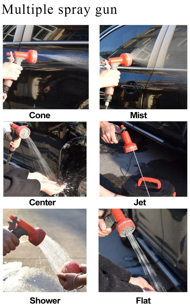 Portable Camping Tools with 21V Shower for Car Wash Stainless Steel Brass Plastic Washer Gun Pressure Cleaning Function