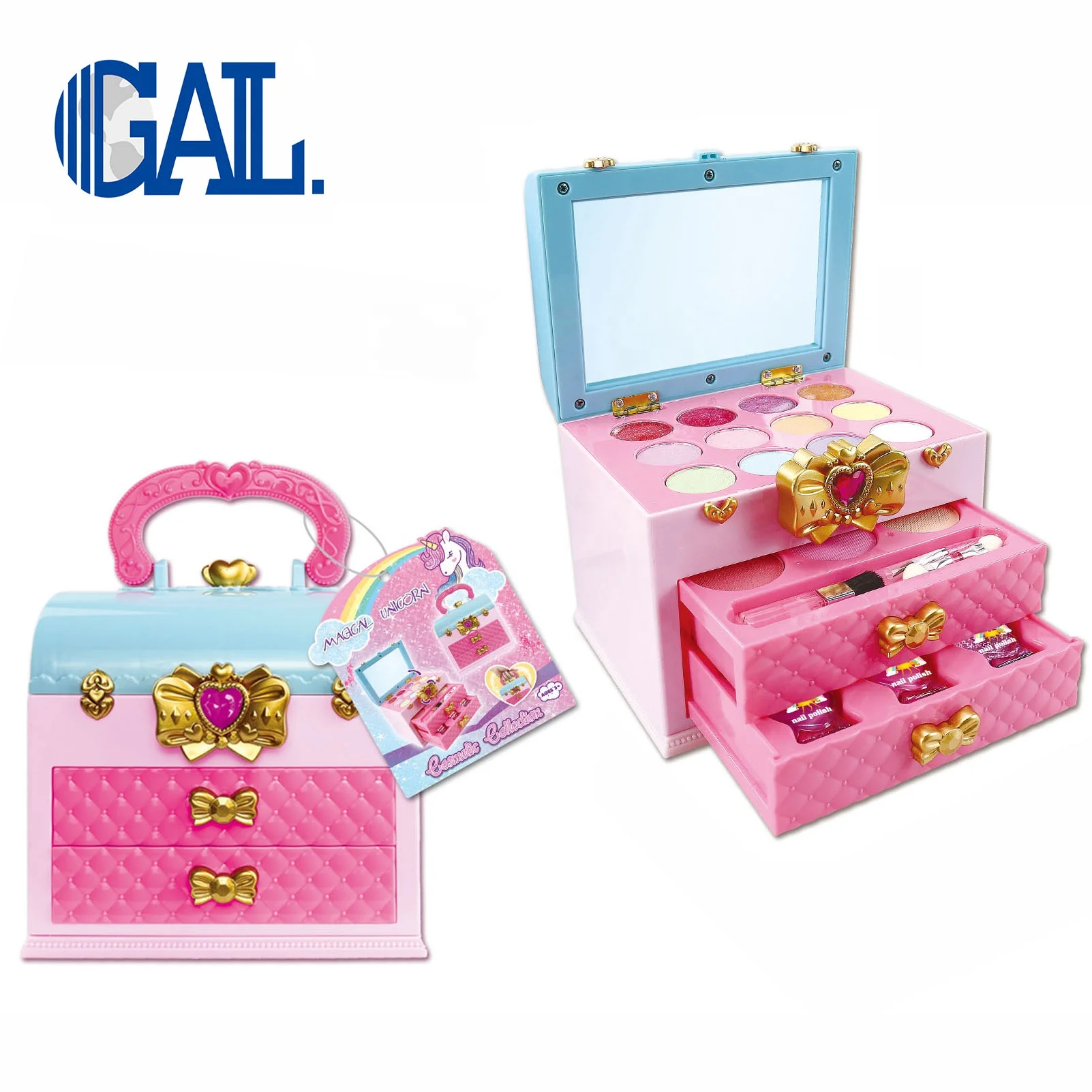 Hot sale kids eye shadow girl enjoying cosmetic case colorful castle shape make up set