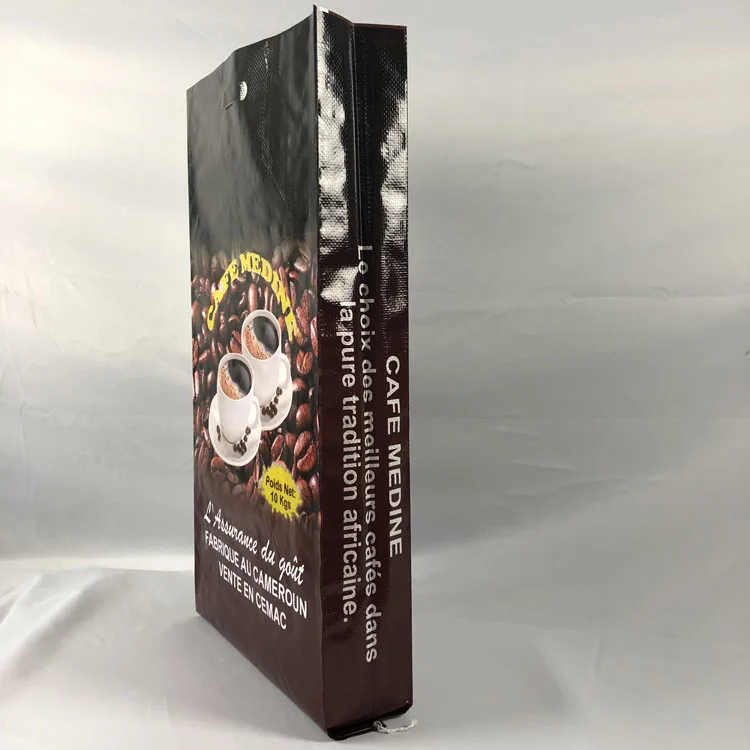 Cameroon 10kg recycled bopp woven coffee bean packaging bag ,plastic empty pp sack bags