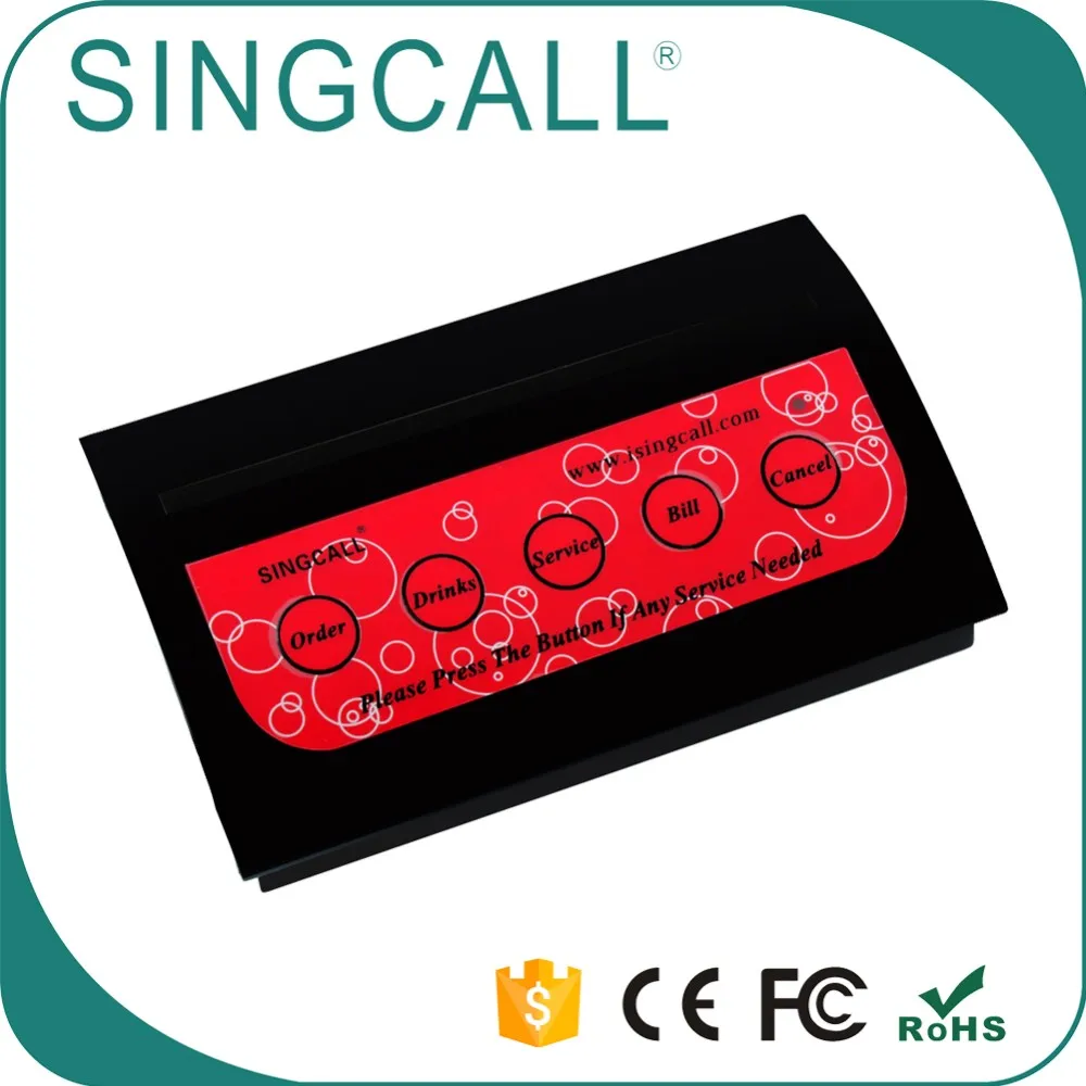  SINGCALL Беспроводная кнопка вызова 5 клавиш система официанта в