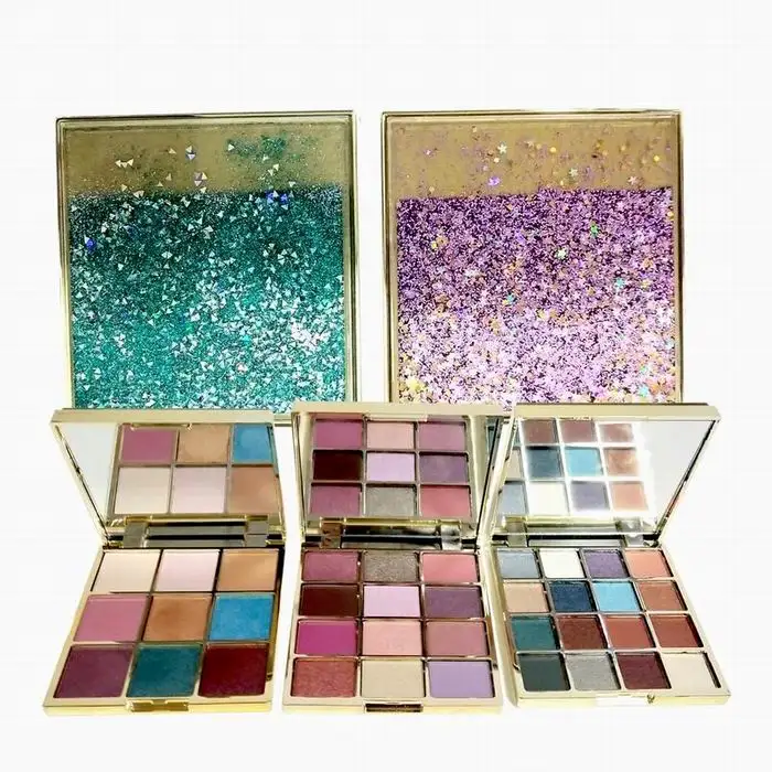 Большая Палетка теней для век мраморный зеленый 9/12 цветов