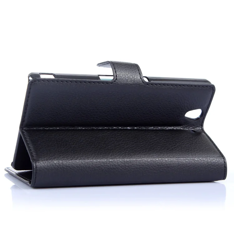 
Business Design PU Leather Flip Case With Card Slot Wallet Cover For Sony Xperia Z L36H 