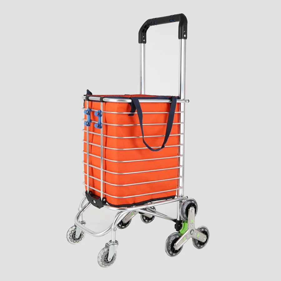 Climbing Stairs 8 PU wheels Aluminum Alloy Aluminum Shopping Trolley