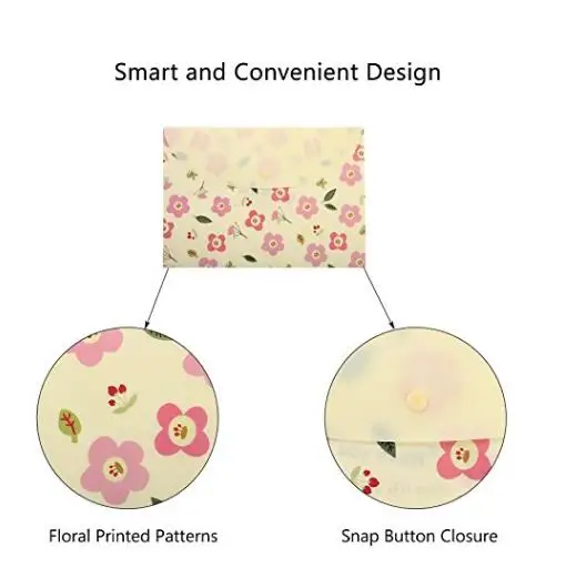 Floral Printed Festival Letter Size Poly Envelopes Document Organizer Booklet File Paper Folders with Snap Button