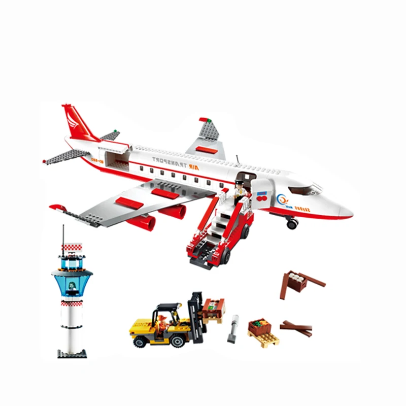 Popular ABS 856 pcs DIY plastic airport building bricks toy educational blocks
