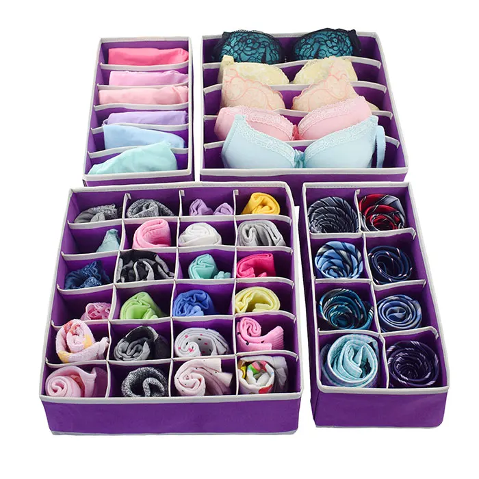 Fabric non woven cardboard foldable  closet organization drawer dividers adjustable