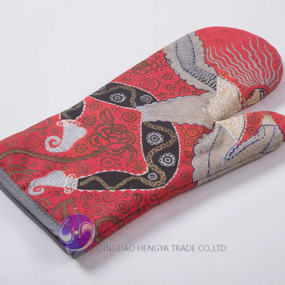 Digital printed cotton oven mitts custom