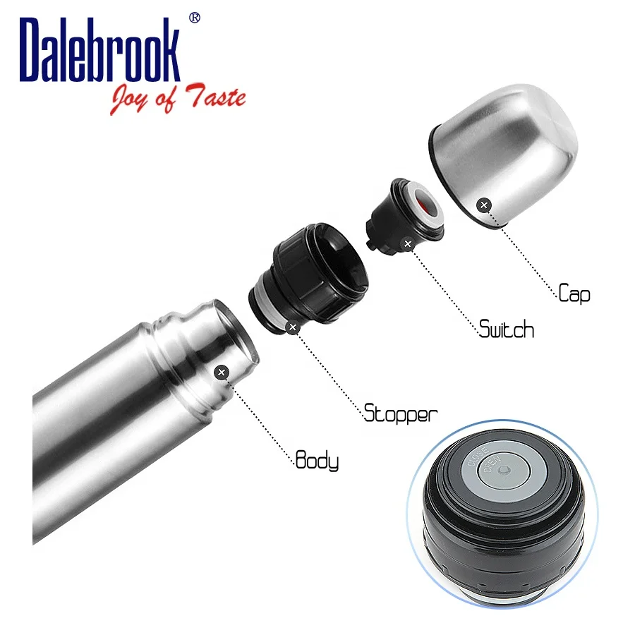 
Dalebrook Stainless Steel 24hrs Classic Bullet Thermos Vacuum Flask hot and cold outdoor water Cola Drinking Bottle 