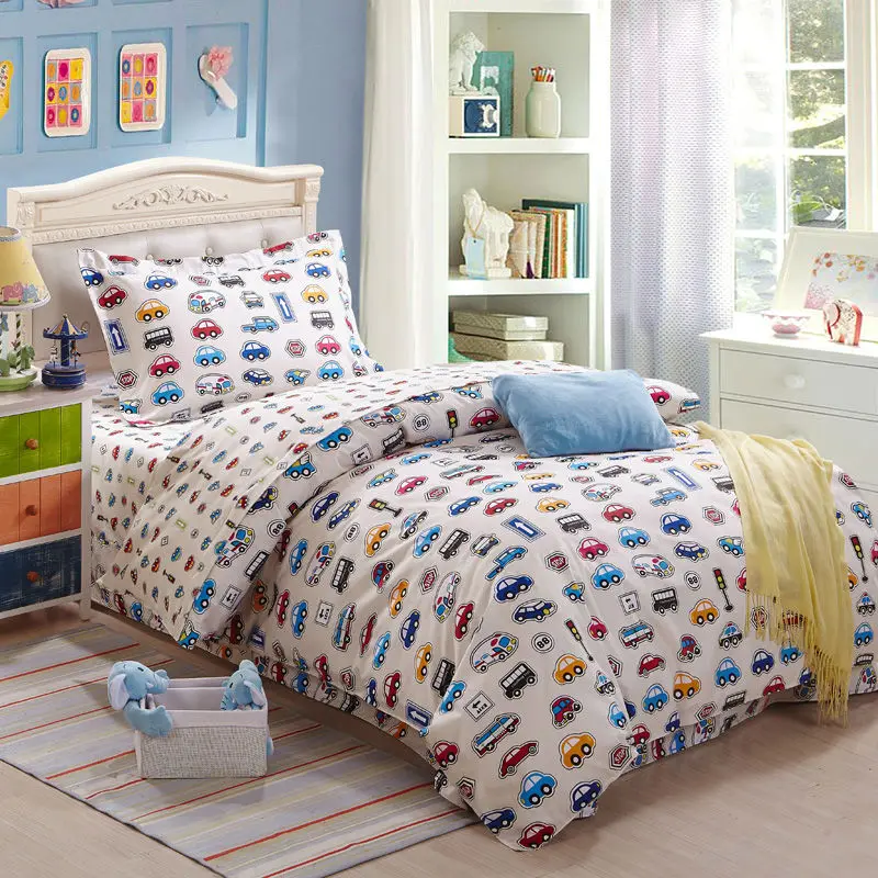 Bedding Set Printed Cars Kids Cartoon 100 Cotton Duvet Cover Bedding Set Printed Cars Kids Cartoon 100 Cotton Duvet Cover Bedsheet Pillowcase For Twin Size Single Bed Quilt Boys From