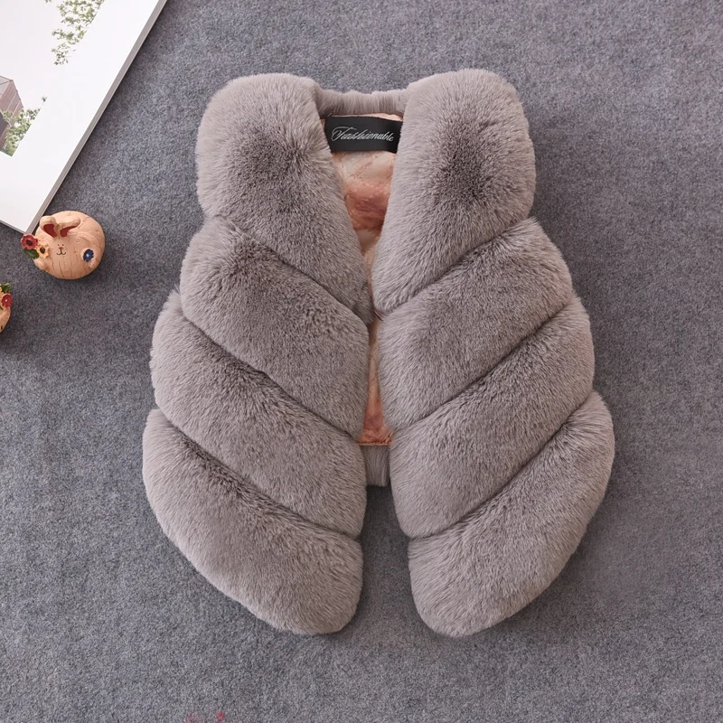 
Ladies Luxury Children Clothes Baby Child Dress Faux Fur Coat Vest Waistcoat 