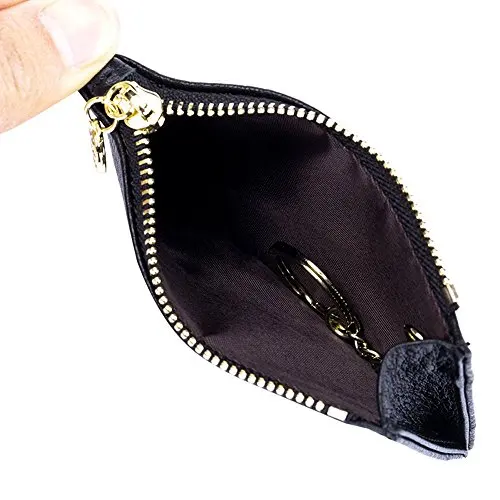 High quality unisex small coin wallet purse leather clutch bag card holder leather coin purse key bag holder
