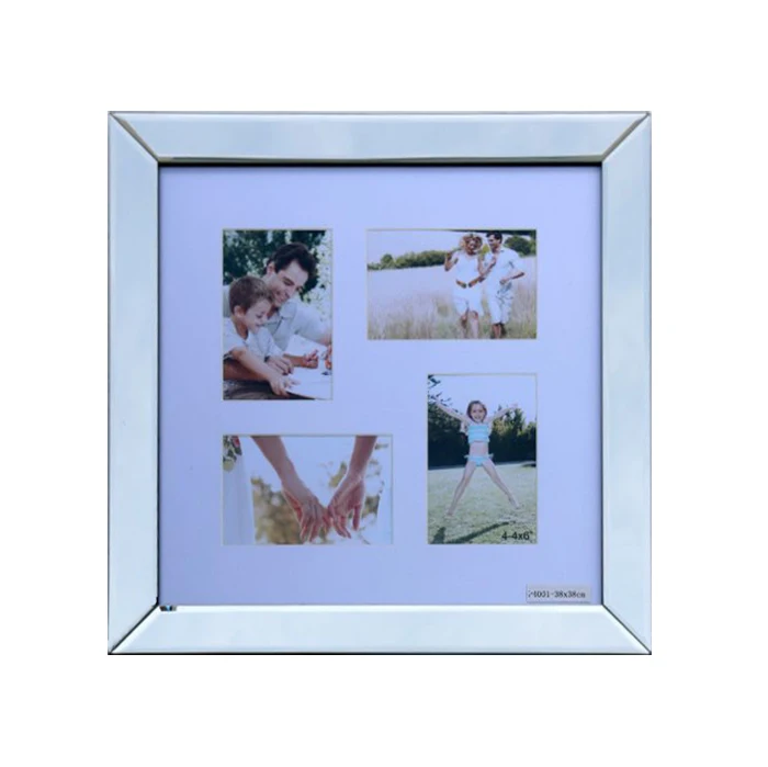 2x2 is total 4 photo picture frame with bevel mirror glass for lovers and family picture frame